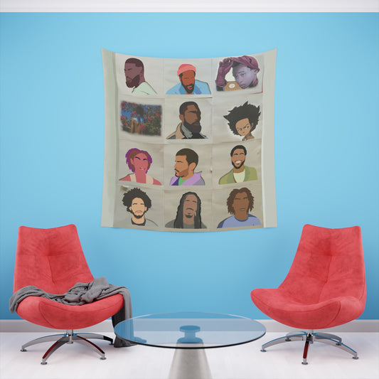 Black men Printed Wall Tapestry