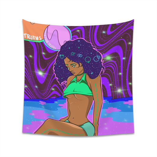 Starry Girl Printed Wall Tapestry