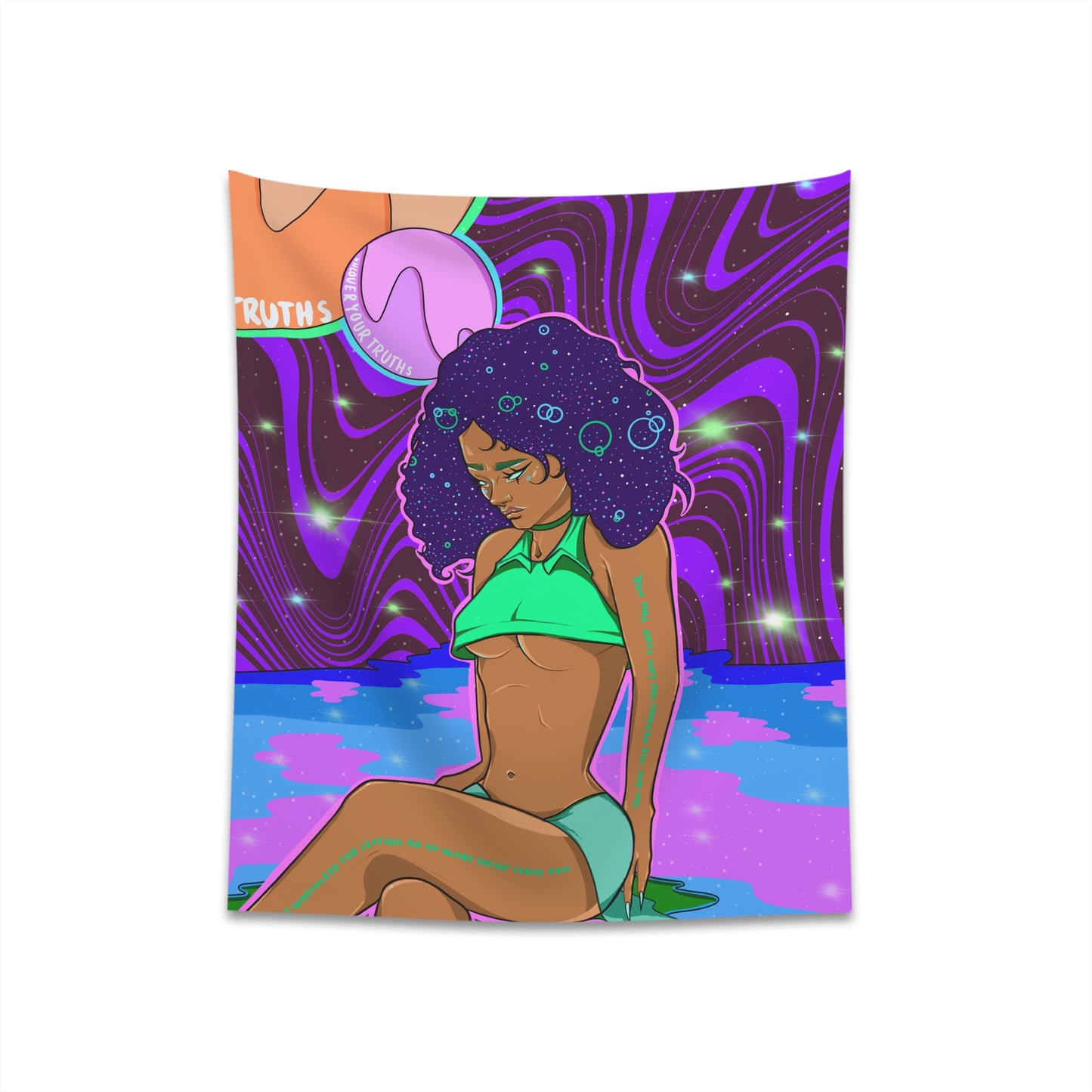 Starry Girl Printed Wall Tapestry