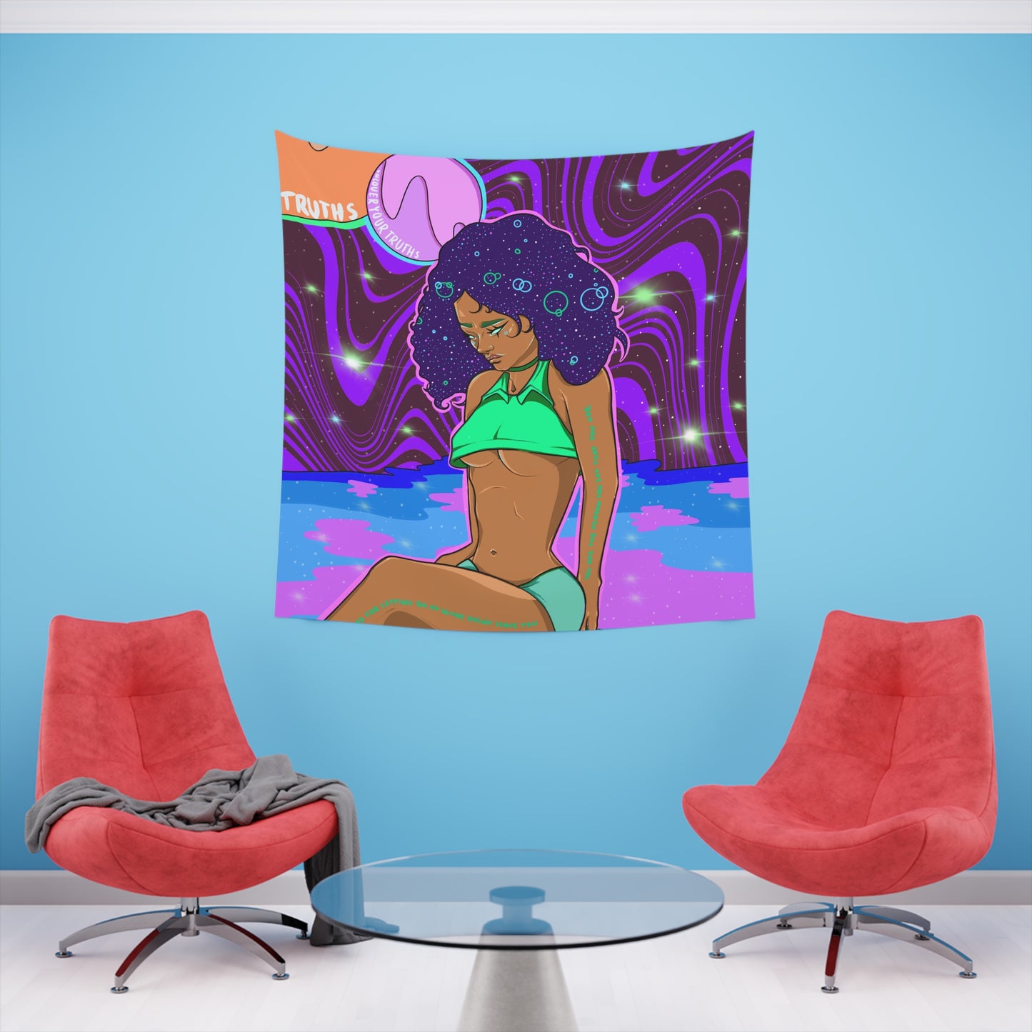 Starry Girl Printed Wall Tapestry