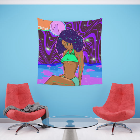 Starry Girl Printed Wall Tapestry