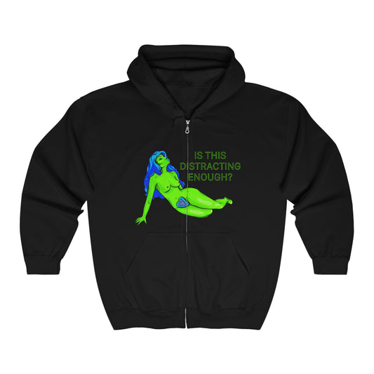“IS THIS DISTRACTING ENOUGH” Unisex Heavy Blend™ Full Zip Hooded Sweatshirt